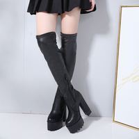 15cm super high heels over the knee boots women's shoes plus velvet S-286 - Thumbnail 2