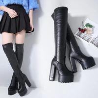 15cm super high heels over the knee boots women's shoes plus velvet S-286 - Thumbnail 3