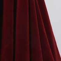 Cute velvet long prom dress burgundy A line evening dress - Thumbnail 4