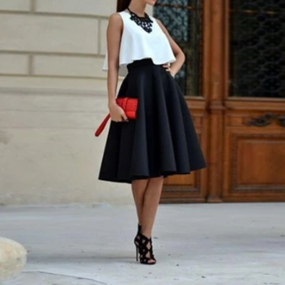 Solid color fashion skirts - Thumbnail 5