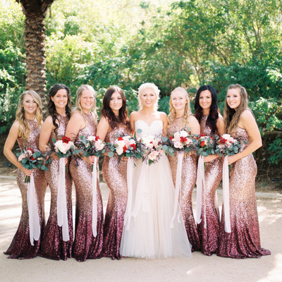 Chic mermaid sequin long bridesmaid dresses - Thumbnail 1