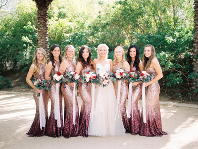 Chic Mermaid Sequin Long Bridesmaid Dresses