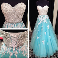 Long Prom Dress Prom Dresses Wedding Party Gown Formal Wear,364 - Thumbnail 1
