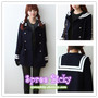 {Free Ship} Korean Sailor High Quality Woolen Coat Double Brest SP130220-2
