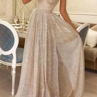 Gorgeous Glitter Ball Gown Sweetheart Silver Sequins Prom Dresses for Teen,220 - Thumbnail 2