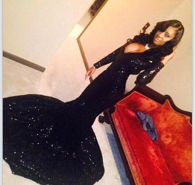 Luxury Bling Sparkle Black Girl Prom Dress Evening Dress Mermaid Deep V-neck Long Sleeves Sequins Lace Prom Dresses Evening Dresses Party Dress,223