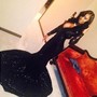 Luxury Bling Sparkle Black Girl Prom Dress Evening Dress Mermaid Deep V-neck Long Sleeves Sequins Lace Prom Dresses Evening Dresses Party Dress,223-1