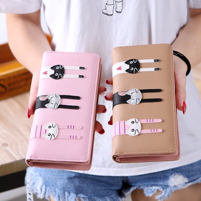 Cute kitty cat long wallet