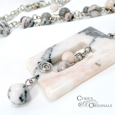 Pink zebra jasper set - Thumbnail 2