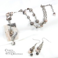 Pink Zebra Jasper Set - Thumbnail 1