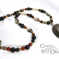 Silver Leaf Jasper & Agate Necklace - Thumbnail 1
