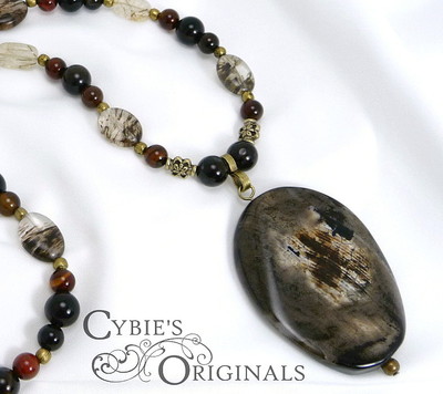 Silver Leaf Jasper & Agate Necklace
