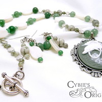 Peace Jasper Dolphin Set - Thumbnail 2