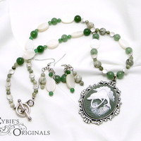 Peace Jasper Dolphin Set - Thumbnail 1