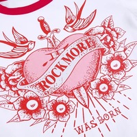 Cute Retro Rock Heart Aesthetic Print Crop Top Long Sleeve Shirt Tee T-shirt Punk Goth Summer Casual E-Girl Kawaii Korean Japanese Harajuku Streetwear - Thumbnail 5