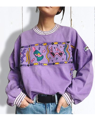 Cute 90s Vintage Purple Aesthetic Oversized Loose Sweatshirt Sweater Pullover Hoodie Autumn Casual E-Girl Kawaii Korean Japanese Harajuku Streetwear