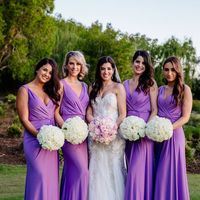Sheath V Neck Purple Chiffon Long Bridesmaid Dresses - Thumbnail 1