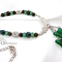 Green butterfly necklace set - Thumbnail 2