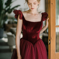 Cute A line short prom dress cute evening dress - Thumbnail 8