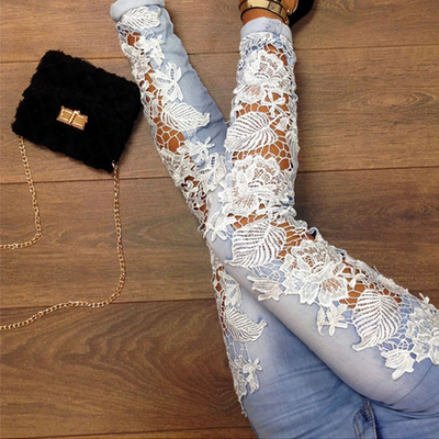 Lace sexy embroidery jeans