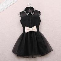 Fashion Bow Belt Sleeveless Dress - Thumbnail 3