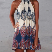 Sleeveless Sexy Chiffon Mini Dress - Thumbnail 1