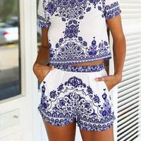 Casual Blue And White Porcelain Two-piece - Thumbnail 1