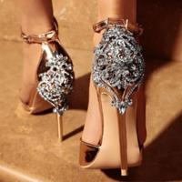 Fashion Black Rhinestone High Heel Women Sandals S-314 - Thumbnail 1