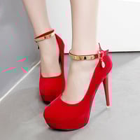 12CM suede stiletto high heel women's shoes with rhinestones S-316 - Thumbnail 4