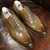 Handmade Men's Genuine Two Tone Leather Wingtip Brogue Oxford Shoes - Thumbnail 1