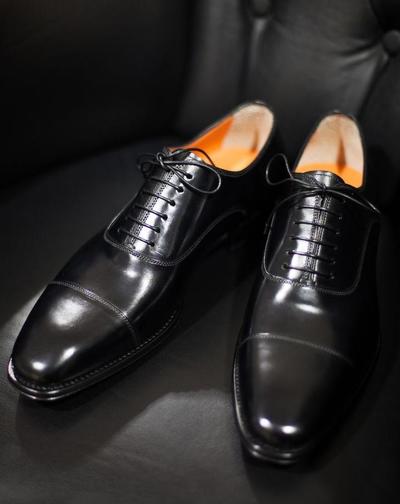 Best Black Cap Toe Genuine Leather Formal Wear Lace Up Shoes