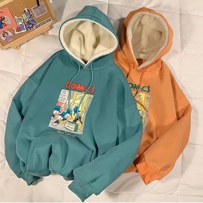 Cute comic cartoon 90s vintage retro oversized loose hoodie sweatshirt pullover sweater casual e-girl kawaii korean japanese harajuku streetwear - Thumbnail 4