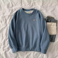 Cute Vintage Velvet Thick Embroidery Oversized Loose Hoodie Sweatshirt Pullover Sweater Casual E-Girl Kawaii Korean Japanese Harajuku Streetwear - Thumbnail 4