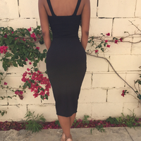 V-Neck Sexy Sling Sleeveless Dress - Thumbnail 3