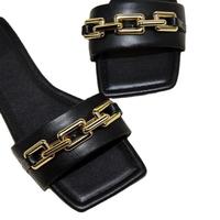 2021 new square chain flat sandals and slippers S-328 - Thumbnail 5