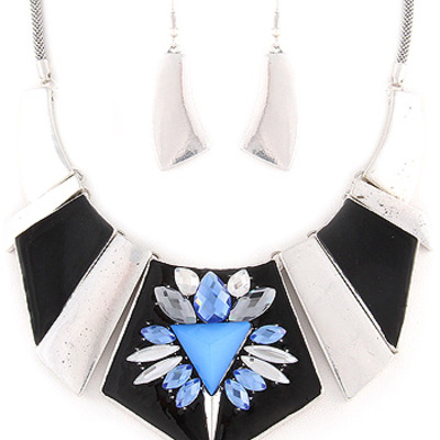 Egyptian pyramids statement necklace