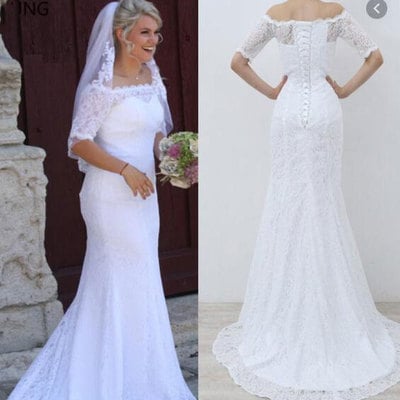 Elegant bridal gown with sleeves  - Thumbnail 3