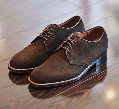 Coco Bean Suede Derby Handmade Lace Up Men's Shoes