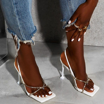 Women's sandals with rhinestone stiletto heels s-374