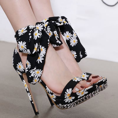 Small chrysanthemum 14CM large size sandals women S-384