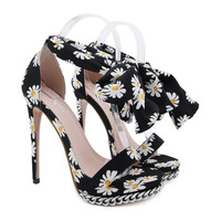 Small chrysanthemum 14CM large size sandals women S-384 - Thumbnail 1