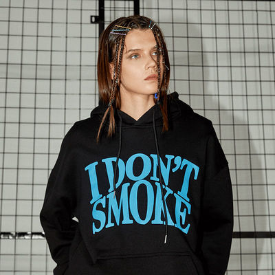 Free Shipping-"I DON'T SMOKE" BLUE LETTER HOODIE