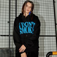 Free Shipping-"I DON'T SMOKE" BLUE LETTER HOODIE - Thumbnail 2