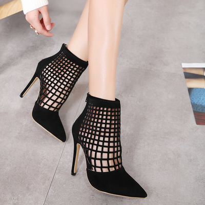 Women's hollow pointed high heel sandals S-388