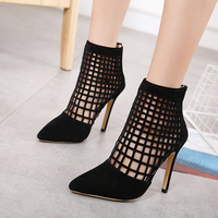 Women's hollow pointed high heel sandals S-388 - Thumbnail 1