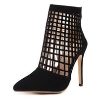 Women's hollow pointed high heel sandals S-388 - Thumbnail 4