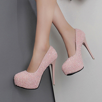 Sweet high heel women's shoes with rhinestone platform shoes S-390 - Thumbnail 5
