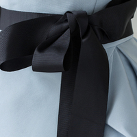 New blue high split prom dress long strapless backless - Thumbnail 2