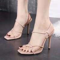 Sexy Women's Thin Strap High Heel Plus Size Sandals S-401 - Thumbnail 4