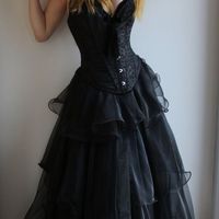 Victorian Black Wedding Dresses Sweetheart Lace Up Bridal Gowns,295 - Thumbnail 2